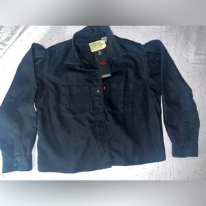 NWT! Levi’s Cropped Oversized Black Denim Jacket_ XS